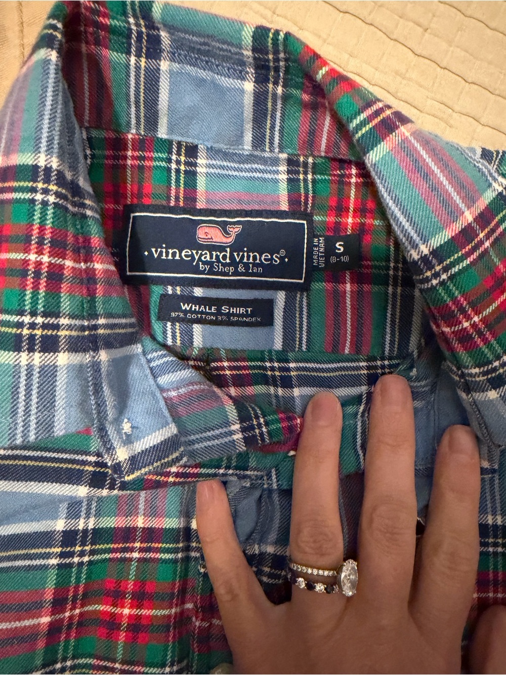 Boys Vineyard Vines Multicolor Plaid Button-Down Shirt — Blue Green Red
